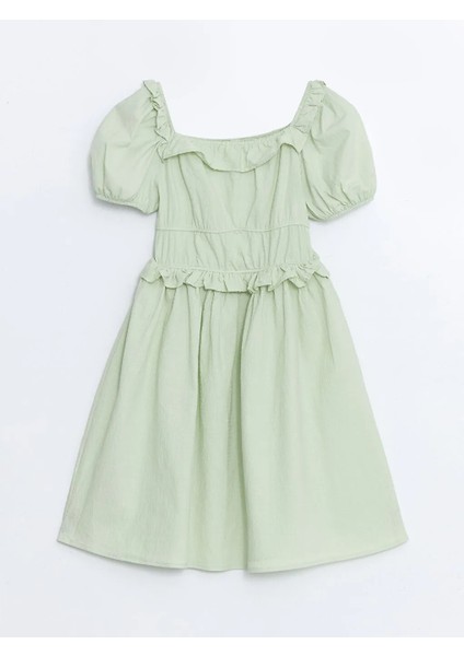 Lcw Kids Yeşil Kare Yaka Kız Çocuk Elbise fiyatları