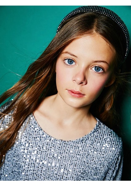 Lcw Kids Gri Bisiklet Yaka Pul Işlemeli Kız Çocuk Elbise modelleri