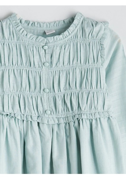 Lcw Kids Mavi Bisiklet Yaka Kız Çocuk Elbise modelleri