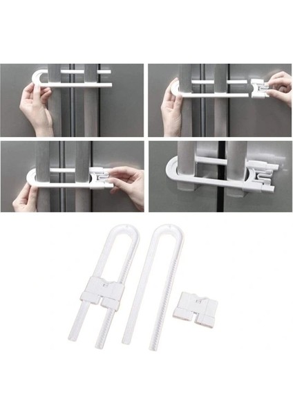 Bebek Çocuk Çekmece ve Dolap Koruma Raylı Güvenlik Sistemi Emniyet Kilidi (5047) modelleri