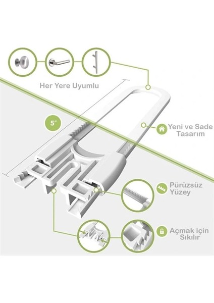 Bebek Çocuk Çekmece ve Dolap Koruma Raylı Güvenlik Sistemi Emniyet Kilidi (5047) indirimleri