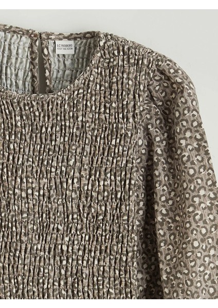 Lcw Kids Kahverengi Bisiklet Yaka Desenli Kız Çocuk Elbise fiyatları