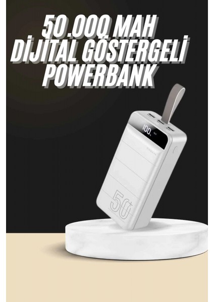 Hızlı Taşınabilir 50.000 Mah Powerbank LED Ekran Android ve Ios Uyumlu