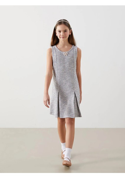 Lcw Kids Gri Bisiklet Yaka Kız Çocuk Tüvit Elbise