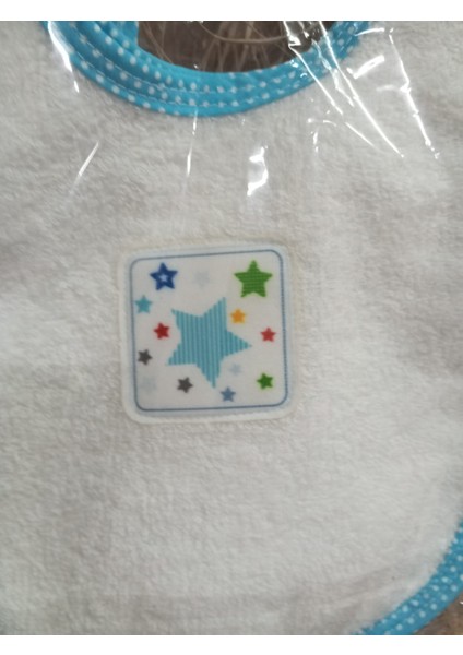 Bebek 3'lü Mama Önlüğü – Mavi Kenarlı Yıldız Desenli fiyatları