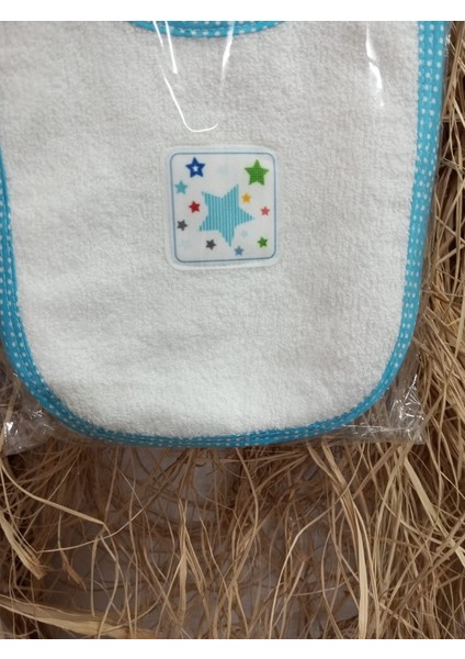 Bebek 3'lü Mama Önlüğü – Mavi Kenarlı Yıldız Desenli modelleri