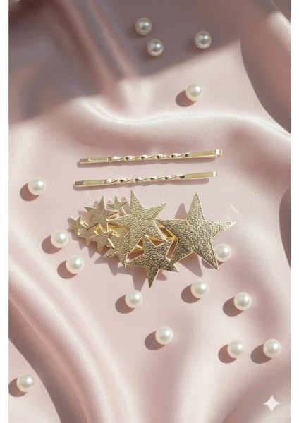 Yıldız Desneli Metal Toka ve 2 Adet Tel Toka, Toplam Üç Adet Metal Toka fiyatları