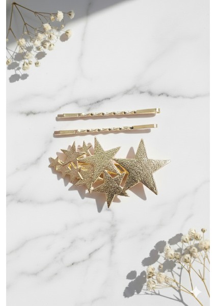 Yıldız Desneli Metal Toka ve 2 Adet Tel Toka, Toplam Üç Adet Metal Toka modelleri