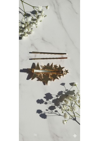 Yıldız Desneli Metal Toka ve 2 Adet Tel Toka, Toplam Üç Adet Metal Toka fırsatları