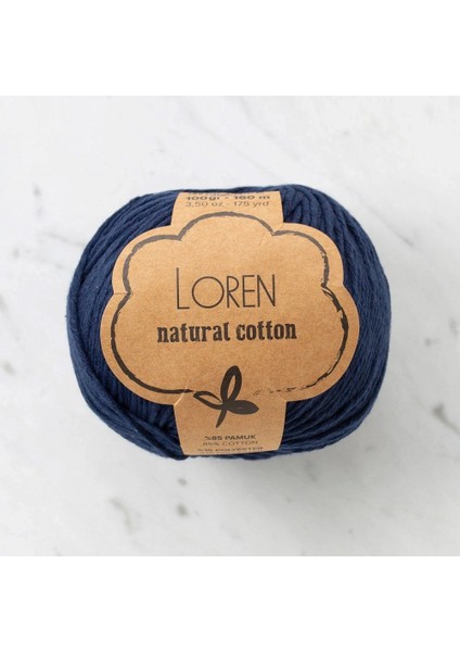 Loren Natural Cotton Lacivert El Örgü Ipi - R005 - 33900