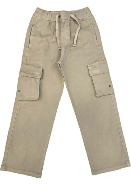 420913 Baggy Keten Pantolon 5y,6y,7y,8y Erkek - Krem - 4-5 Yaş