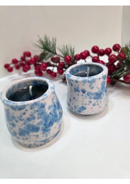 Yılbaşı Temalı Dekoratif Seramik Jel Mum