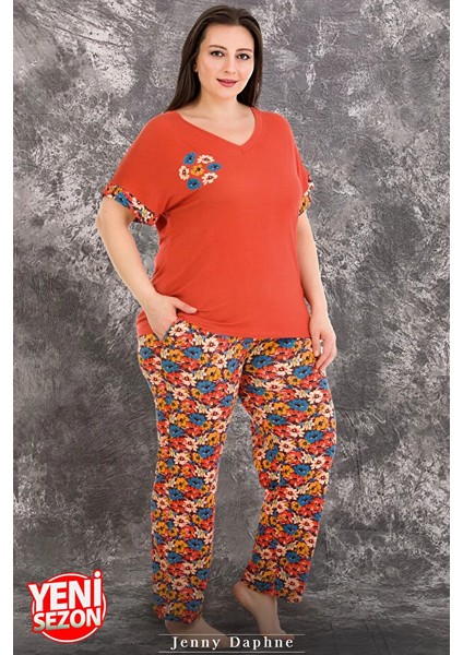 Lady Büyük Beden Viskon Kumaş Kısa Kollu Pijama Takımı fırsatları