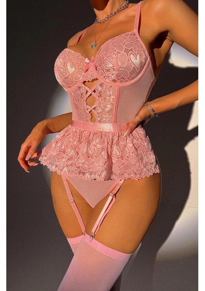 For Dreams 8412 Dantel Büstiyer ve Jartiyer Takım fiyatları