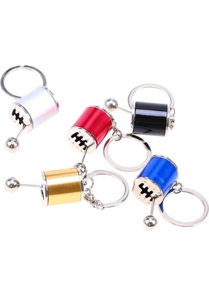 Hareketli Araba Vites Anahtarlık Altı Hız Manuel Vites Dişli Shifter Topuzu Metal Anahtarlık (5047) fırsatları