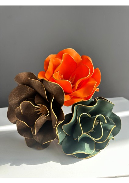 El Yapımı Dekoratif Büyük 3 Adet Yapay Manolya Çok Renkli Vazo Çiçeği fiyatları