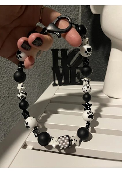 Siyah Beyaz Yıldızlı Tasarım Köpek Kolyesi/tasması modelleri