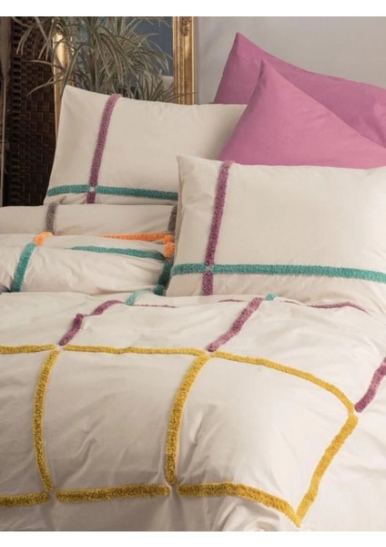 Cotton Box Puff Nakışlı Ranforce Çift Kişilik Nevresim Takımı Insula Gülkurusu indirimleri