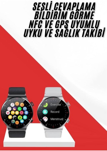 Çok Fonksiyonlu Akıllı Saat Bluetooth Bağlantılı Çağrı Cevaplayabilen Uzun - SBS9742-2949