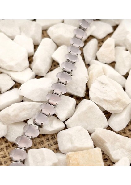 Su Yolu Kadın Bileklik Pembe Taşlı Gümüş Renk indirimleri