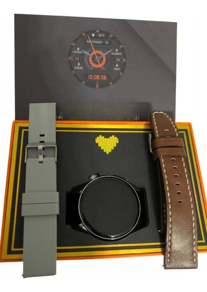 Yeni Nesil Akıllı Saat Çift Kordonlu 1.5 Inç Yuvarlak Ekran Gps ve Nfc Uyumlu indirimleri