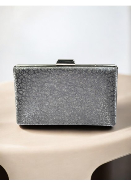 Platin Ithal Simli Desenli Kadın Abiye Çanta modelleri