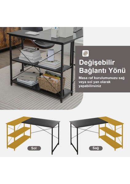 89312 120CM Çalışma Masası Bilgisayar Masası Oyuncu Masası Ders Laptop Lefkas Siyah indirimleri