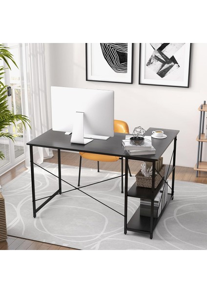 89312 120CM Çalışma Masası Bilgisayar Masası Oyuncu Masası Ders Laptop Lefkas Siyah