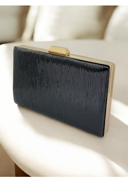 Siyah Desenli Rugan Abiye Gece Çantası Düğün Nişan Mezuniyet Çantası fiyatları