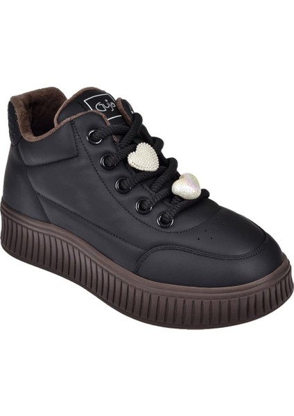 Esnek Taban Kadın Spor Ayakkabı Sneaker GJ-25K419-1 Siyah Kahve
