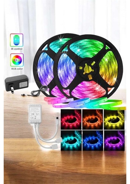 5 Metre Şerit LED Rgb Işıklı Kumandalı Güç Adaptörü Her Ortama Uygun - ?68?79E5-9G4568 indirimleri