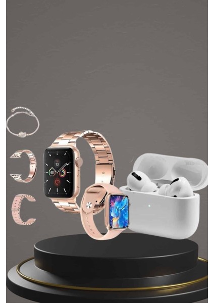 3 Kordonlu Pembe Amoled Ekran Akıllı Saat ve Yeni Nesil Pro Kablosuz Bluetooth Kul - ?98?27E8-9G1 indirimleri