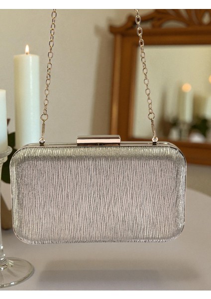 Altın Lazer Çizgili Desenli Abiye Çanta Gece Nikah Düğün Nişan Mezuniyet Portföy fırsatları