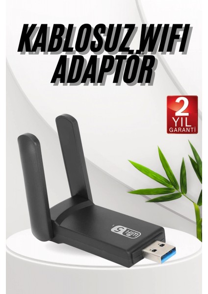 Wifi Adaptörü Bt5.0 Wifi 2'si Bir Arada Çift Bantlı Çift Anten