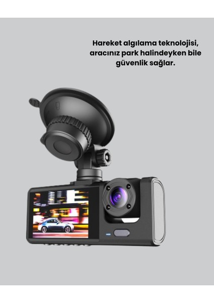 Üç Kameralı Araç Kamerası Full Hd Gece Görüş G-Sensör - ?58?97E3-7G0058 modelleri