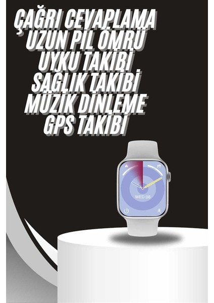 Akıllı Saat Gümüş Kasa Bluetooth Kulaklık Hediyeli Çok Fonksiyonlu Ikili Set - ?27?76E1-9G6