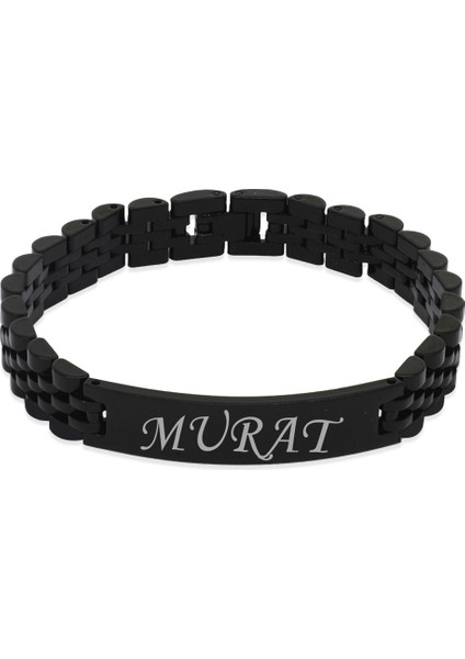Isme Özel Yazılı Siyah Renk Çelik Erkek Bileklik fiyatları