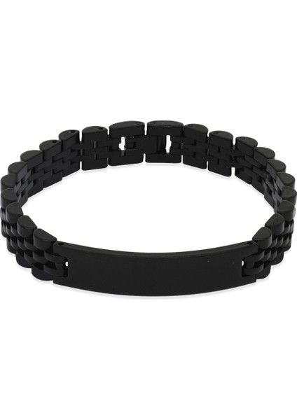 Isme Özel Yazılı Siyah Renk Çelik Erkek Bileklik modelleri