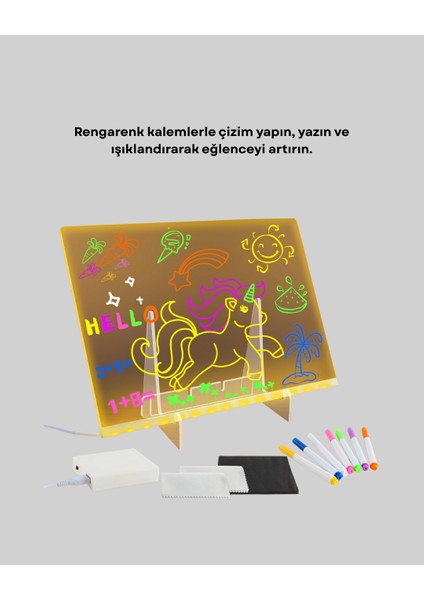 Yaratıcı Çizim ve Mesajlar Için LED Işıklı Renkli Tahta - ?75?97E6-0G0975 fiyatları