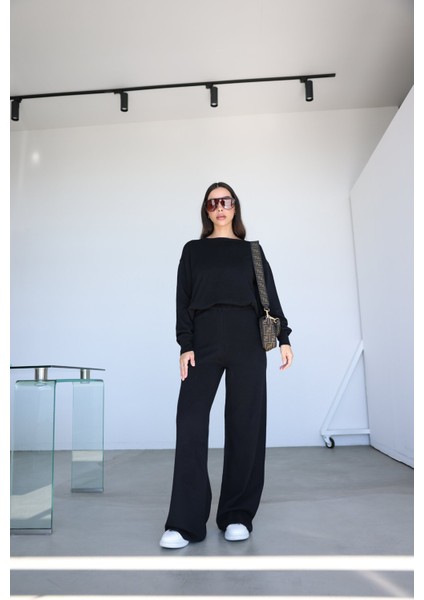 Beli Lastikli Yünlü Triko Pantolon