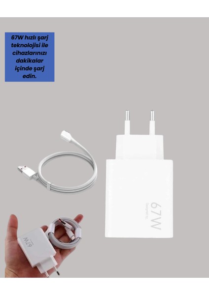 67W Turbo Hızlı Şarj Adaptörü ve Type-C Kablo Güvenli Şarj Teknolojisi - ?55?02E8-5G5655 fiyatları