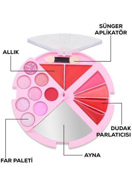 3'lü Katlanabilir Far, Allık ve Ruj Paleti fırsatları