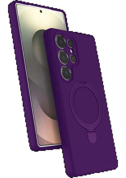 Samsung Galaxy S23 Ultra Regal Magsafe Standlı Kapak - Derin MOR-(5796) - MCT6876-9766