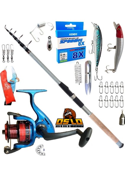 3000 300CM 60-120GR Remixon Carbo-X Rapala Maket Balık Tele Spin Olta Takımı Seti