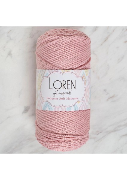 Loren Polyester Soft Macrame Pembe El Örgü Ipi - LM042 - 34446