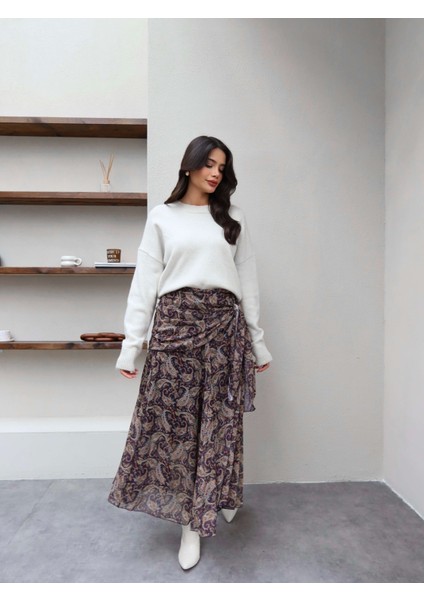 Etnik Desen Bağlamalı Şifon Etek fiyatları