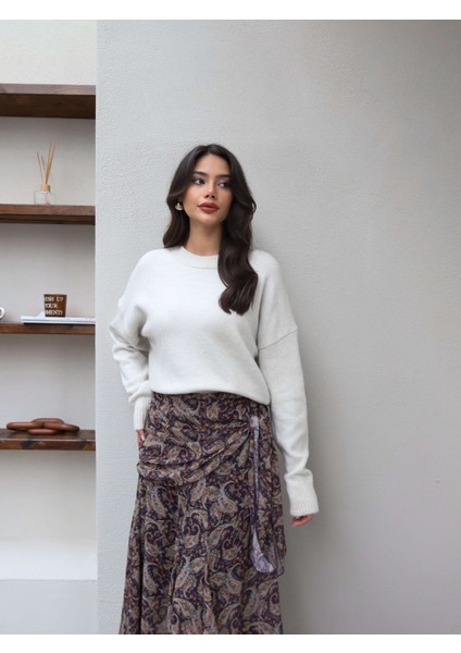 Etnik Desen Bağlamalı Şifon Etek indirimleri