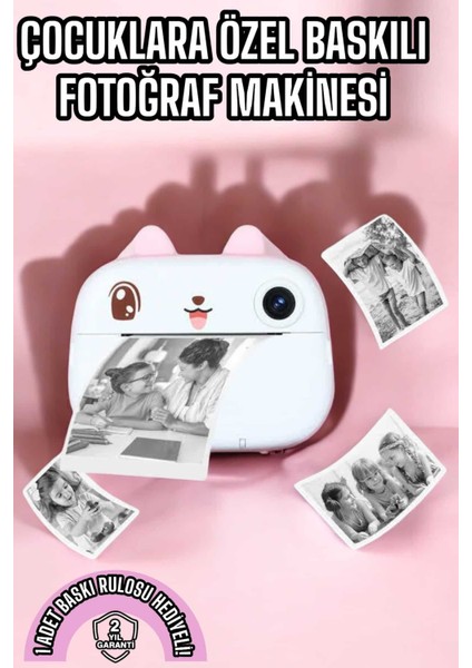 Çocuk Fotoğraf Makinesi Dijital Hd Video Rulo Kağıt Baskılı Yazıcı - ?15?15E3-0G0515