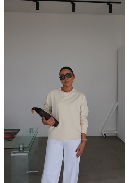 Bisiklet Yaka Oversize Basic Sweat