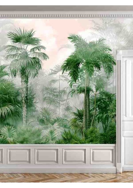 Tropik Orman Desenli Yırtılmaz Slinebilir Tekstil Duvar Kağıdı